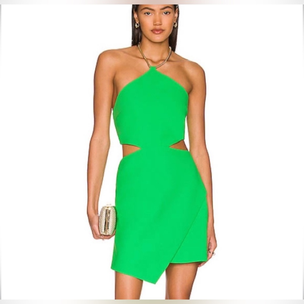 Amanda UpRichard Tyler Mini Dress With Cut Outs Green Grass